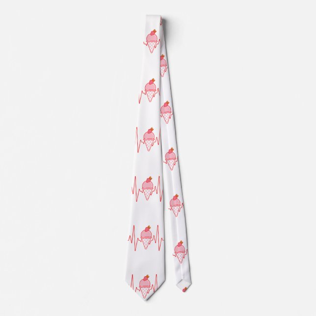 Ice Cream Cone Heartbeat   Tie (Front)