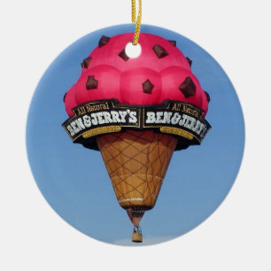 Ice Cream Cone Hot Air Balloon Ceramic Tree Decoration