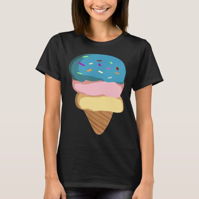 Ice Cream Cone  Ice Cream For Girls & Women T-Shirt (Front)
