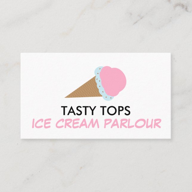 Ice Cream Cone, Ice Cream Parlour Business Card (Front)