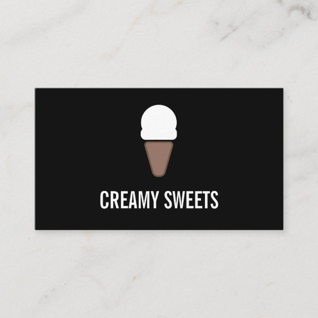 Ice Cream Cone Icon Business Card (Front)