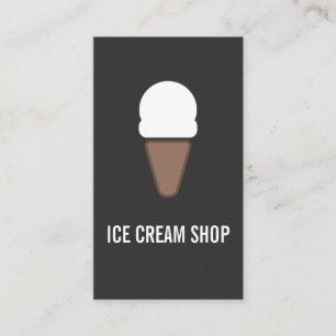 Ice Cream Cone Icon grey Business Card
