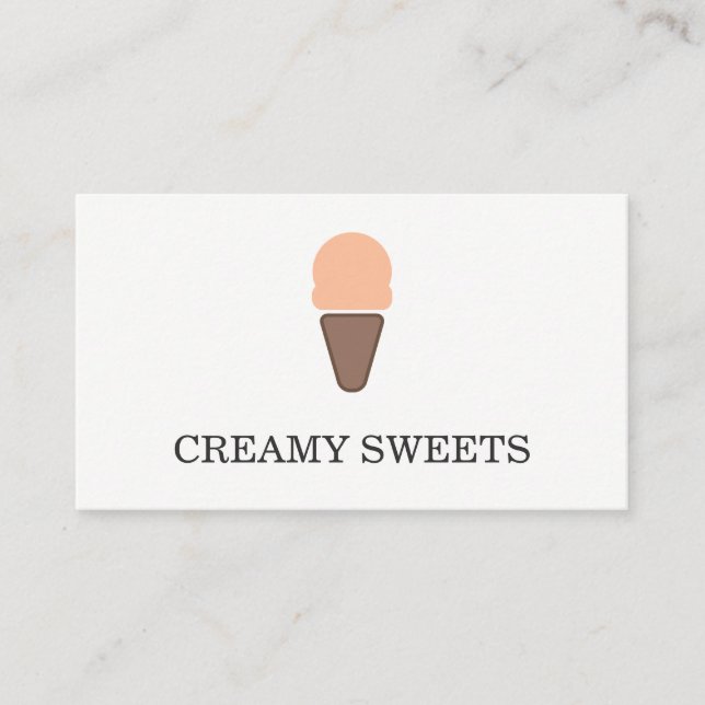Ice Cream Cone Icon Sherbet Business Card (Front)