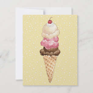 Ice Cream Cone Invitation