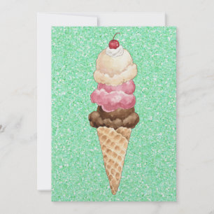Ice Cream Cone Invitation