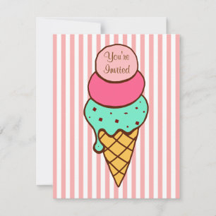 Ice Cream Cone Invitation