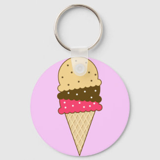 Ice Cream Cone Key Ring