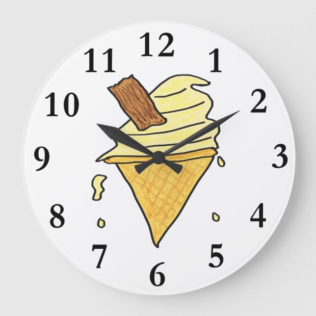Ice Cream Cone Large Clock (Front)