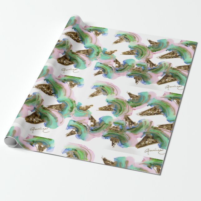 Ice Cream Cone Party Lovitude Gift Wrap (Unrolled)