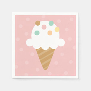 Ice Cream Cone Pastel Birthday Party Napkins