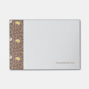 Ice Cream Cone Pattern on Brown Post-it Notes
