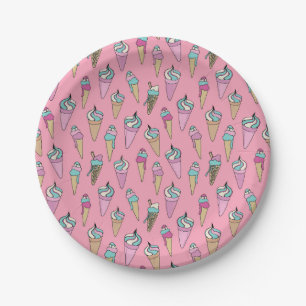 Ice Cream Cone pattern Paper Plate