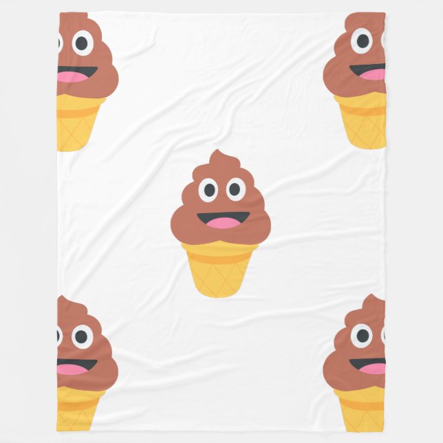 ice cream cone poo emoji blanket (Front)