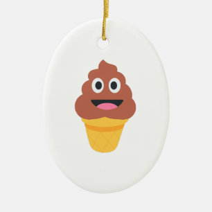 ice cream cone poo emoji ceramic tree decoration
