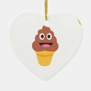 ice cream cone poo emoji ceramic tree decoration