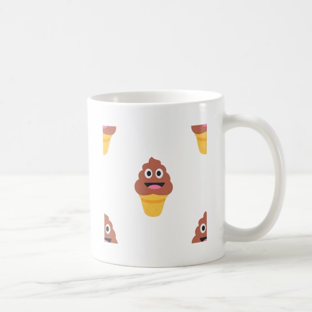 ice cream cone poo emoji coffee mug (Right)