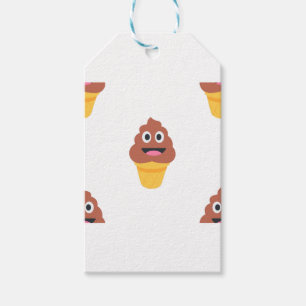 ice cream cone poo emoji gift tags
