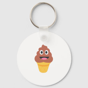 ice cream cone poo emoji key ring