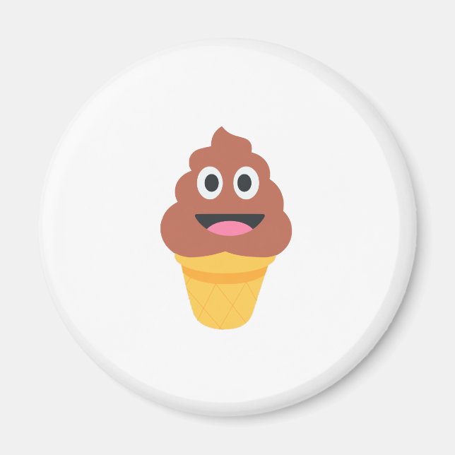 ice cream cone poo emoji magnet (Front)