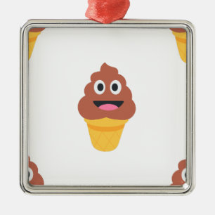 ice cream cone poo emoji metal tree decoration