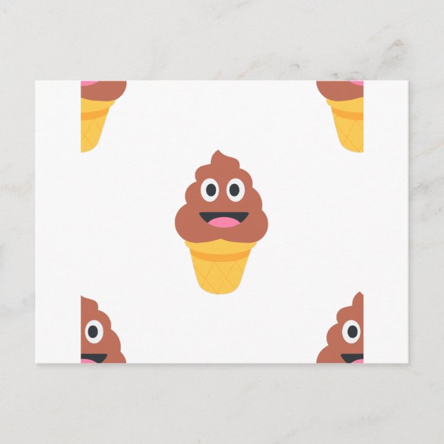 ice cream cone poo emoji postcard (Front)