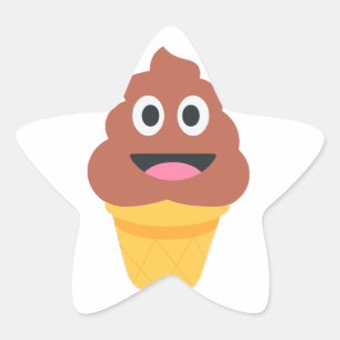 ice cream cone poo emoji star sticker
