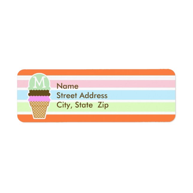 Ice Cream Cone; Retro Neon Rainbow (Front)