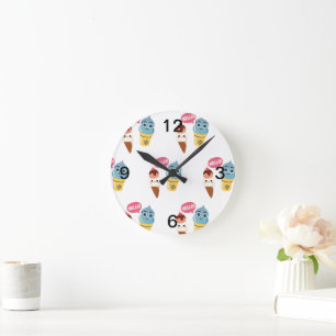 ice cream cone round clock
