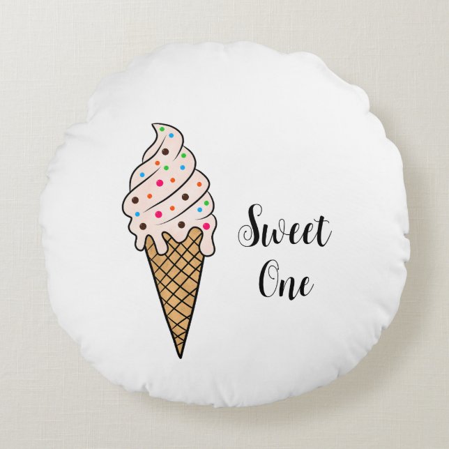Ice cream cone Round Pillow (Front)