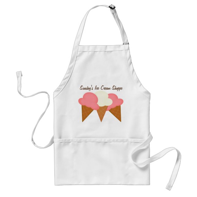 Ice Cream Cone Shop Business Apron (Front)
