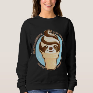 Ice Cream Cone Sloth Pun Relaxed Fit Sweatshirt