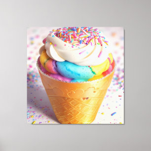 Ice Cream Cone Sprinkles Canvas Print