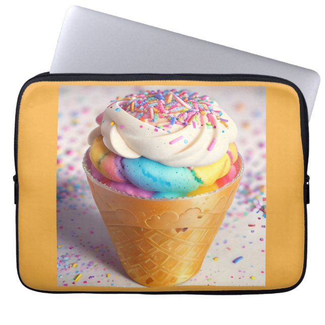 Ice Cream Cone Sprinkles Laptop Sleeve (Front)