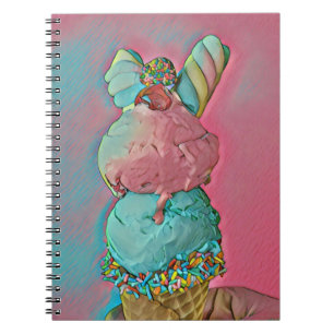 Ice cream cone sprinkles notebook
