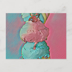 Ice cream cone sprinkles postcard