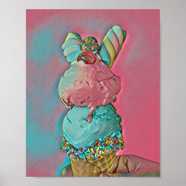 Ice cream cone sprinkles poster (Front)