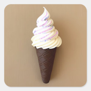 Ice Cream Cone Square Sticker