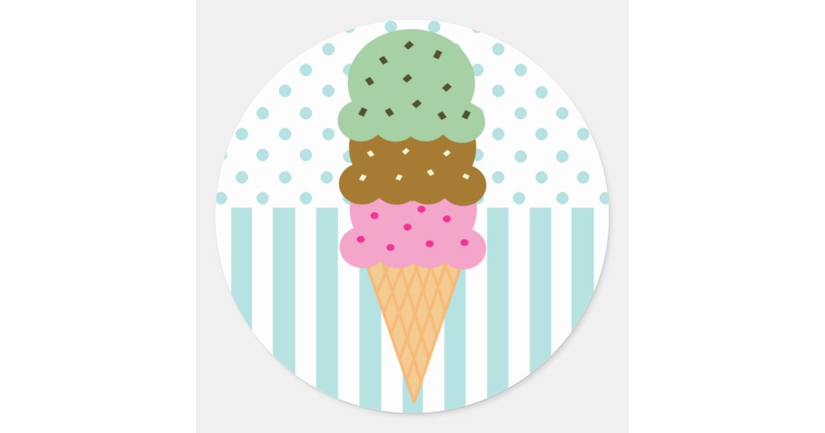 Ice Cream Cone Stickers Zazzle