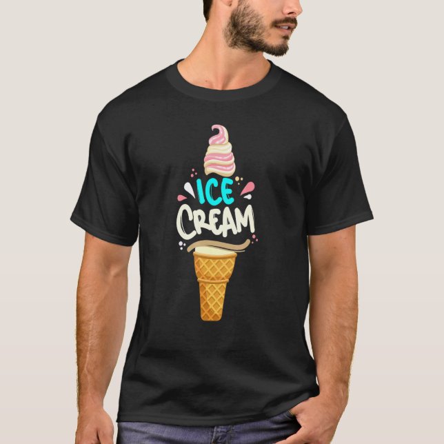 Ice Cream Cone - Summer Vacation Ice Cream T-Shirt (Front)