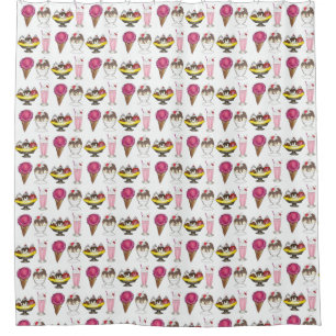Ice Cream Cone Sundae Shake Banana Split Shower Curtain
