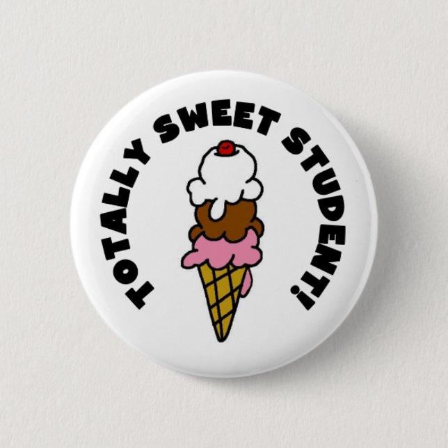 Ice Cream Cone Sweet Student 6 Cm Round Badge (Front)
