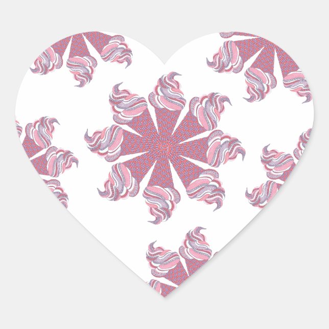 Ice Cream Cone Swirls Heart Sticker (Front)