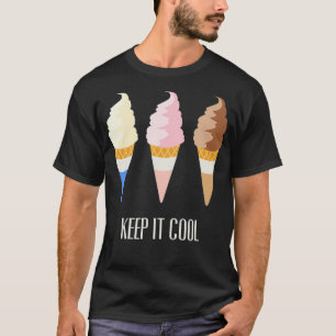 Ice Cream Cone Vanilla Chocolate Strawberry T-Shirt