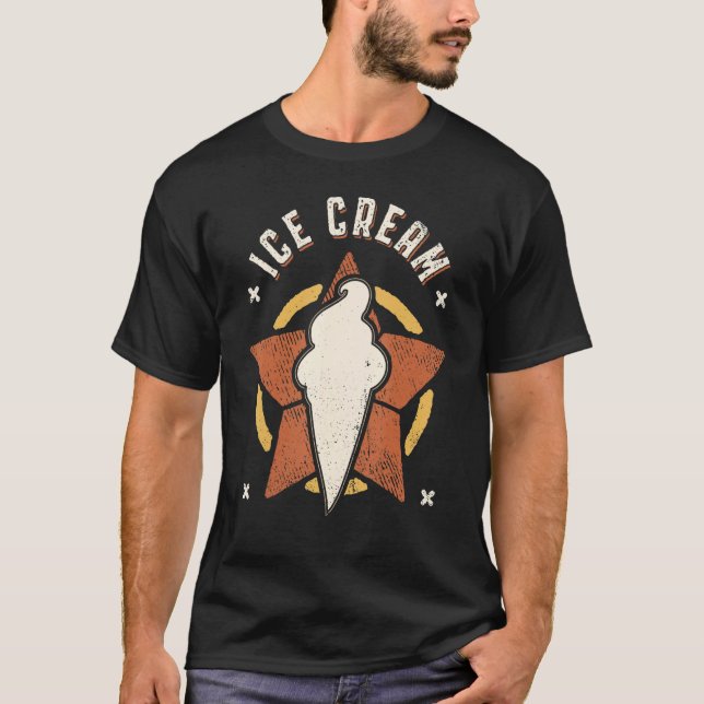 Ice Cream Cone Vintage Retro Classic T-Shirt (Front)