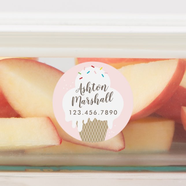 Ice cream cone waterproof kids stickers (Affixed)