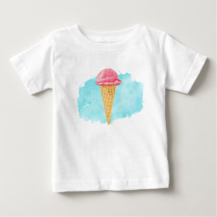 Ice Cream Cone With A Blue Paint Splatter Baby T-Shirt