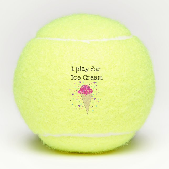 Ice Cream Cone With Confetti Dots Tennis Balls (Front)