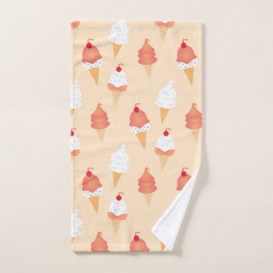 Ice Cream Cone With Sprinkles Pattern Hand Towel