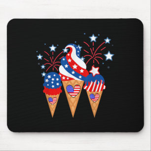 Ice Cream Cones 4th Of July Holiday Patriotic Mouse Mat