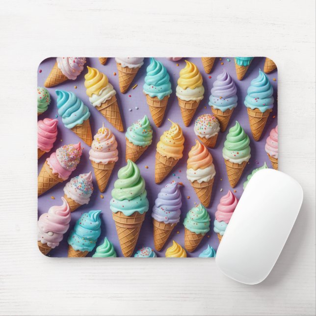 Ice Cream Cones Abstract Mouse Mat (With Mouse)